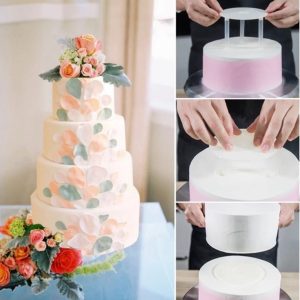 Cake Tier base support stand with dowels ,3 tier plates & 8pcs dowels