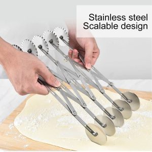 Double Side Pastry Wheel Cutter Stainless Steel