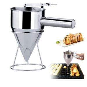 Stainless Steel Chocolate Wax Pouring Funnel With Stand Dispenser